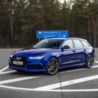 Audi-rs6-avant-c7-blue-asphalt-russia-forest