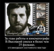 За годы работы в кинематографе В. Высоцкий снялся более чем 