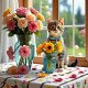 Котята и ваза с цветами.41