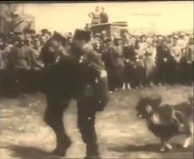 Боевой козлик - на партизанском параде 1944 года
