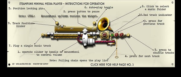 Steampunk Media Player for Xwidget