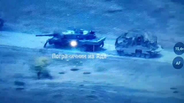 Т-90 утащил немецкий Leopard-2 после боя под Курахово (ВИДЕО