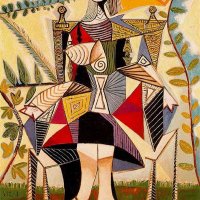 Pablo-Picasso Seated-woman-in-garden 1938