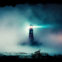 AI art illustration mist lighthouse sea-2224578