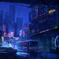 Futuristic-city-dark-evening-rain-4k-o8-3840x2160