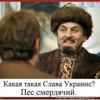 КАКАЯ ТАКАЯ СЛАВА УКРОИНЕ? ПЁС СМЕРДЯЧИЙ..