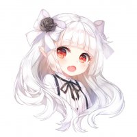 drawing-illustration-flowers-long-hair-white-hair-anime-loli-