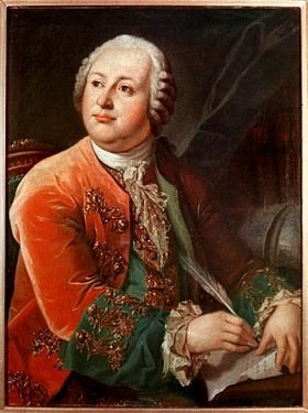 M.V. Lomonosov by L.Miropolskiy after G.C.Prenner (1787, RAN)