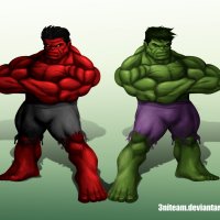 Red hulk & green hulk by 3niteam