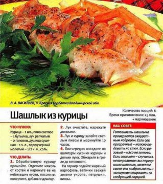 Шашлык из курицы