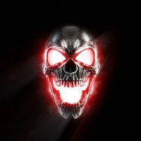 Skull glowing red eyes and mouth 075