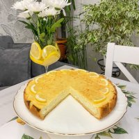 Лимонно творожный пирог