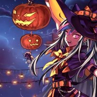 Danganronpa-2-Ibuki-Mioda-Halloween-anime-girls-witch-pumpki