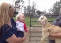 Cute Baby Girl Perfectly Mimics Little Goat