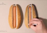 Illusion art Which delicious looking hot dog is re