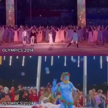 Смотрите сравнение церемоний в Сочи и Париже.