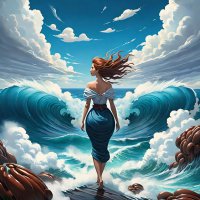 Девушка,море,облака-серия.093