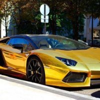 Gold Lamborghini Aventador