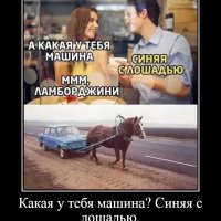 Какая у тебя машина? Синяя с лошадью