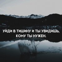 Уйди в тишину и ты увидишь,кому...