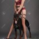 woman-in-lingerie-with-dog-on-studio-background