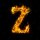 Letter-z-fire-flames-on-black-realistic-fire-effect-with-spa