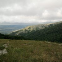 Кримські гори і Чорне море. Панорама.